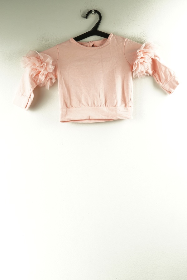 Bluza różowa z tiulem - BRAK METKI Z NAZWĄ PRODUCENTA zdjęcie 1