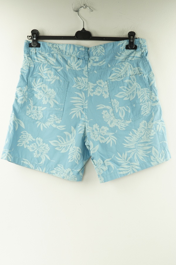 Krótkie spodenki niebieskie w liście i kwiaty - MATALAN zdjęcie 2