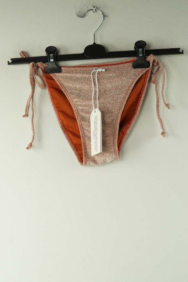 Dół od bikini brązowy ze srebrną nitką - POOLSIDE zdjęcie 1