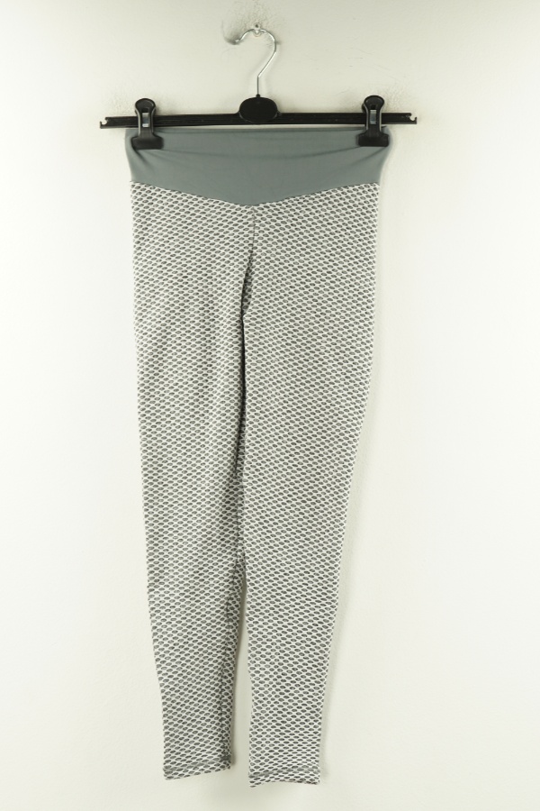 Legginsy biało-szare - BRAK METKI Z NAZWĄ PRODUCENTA zdjęcie 1