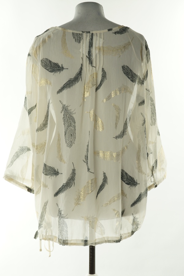 Bluzka prześwitująca biała w pióra - DAMART zdjęcie 2