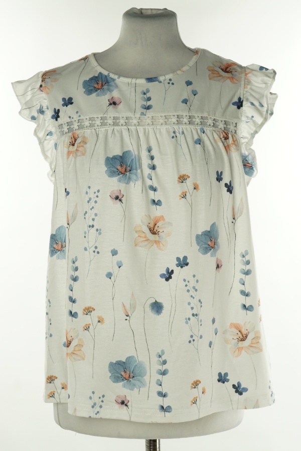 Koszulka biała w kwiaty - SHEIN zdjęcie 1