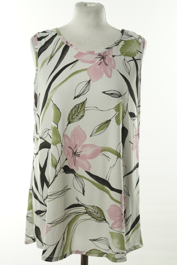 Bluzka biała w liście - NICOLE COLLECTION zdjęcie 1