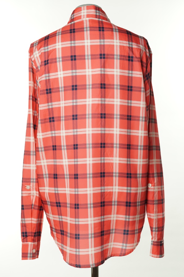 Koszula różowa kraciasta - OCHENTA zdjęcie 2