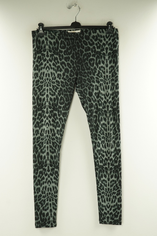 Legginsy szare w czarne cętki - PIECES zdjęcie 1