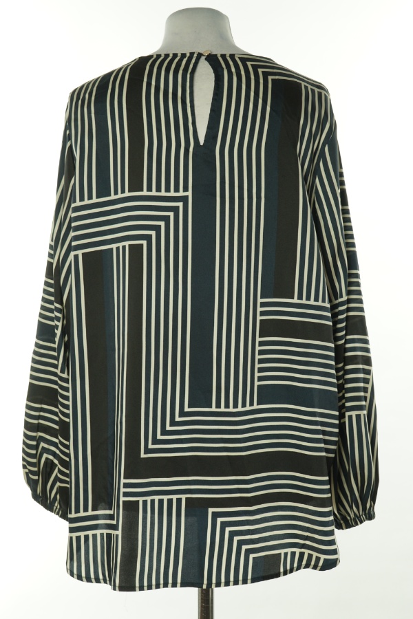 Bluzka granatowo-czarna w białe paski - F&F zdjęcie 2