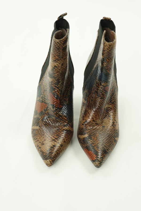 Botki brązowe na szpilce - LA BOTTINE zdjęcie 2