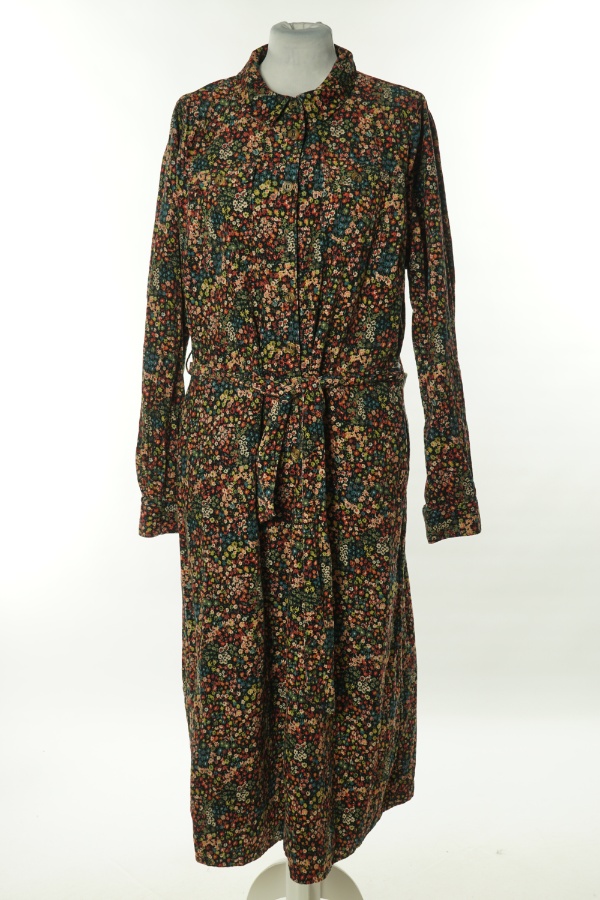 Sukienka czarna w drobne kolorowe kwiaty - KING LOUE zdjęcie 1