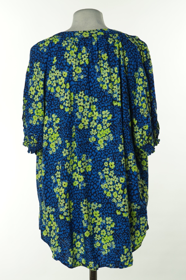 Bluzka granatowa w niebiesko zielone kwiatki - DUNNES zdjęcie 2