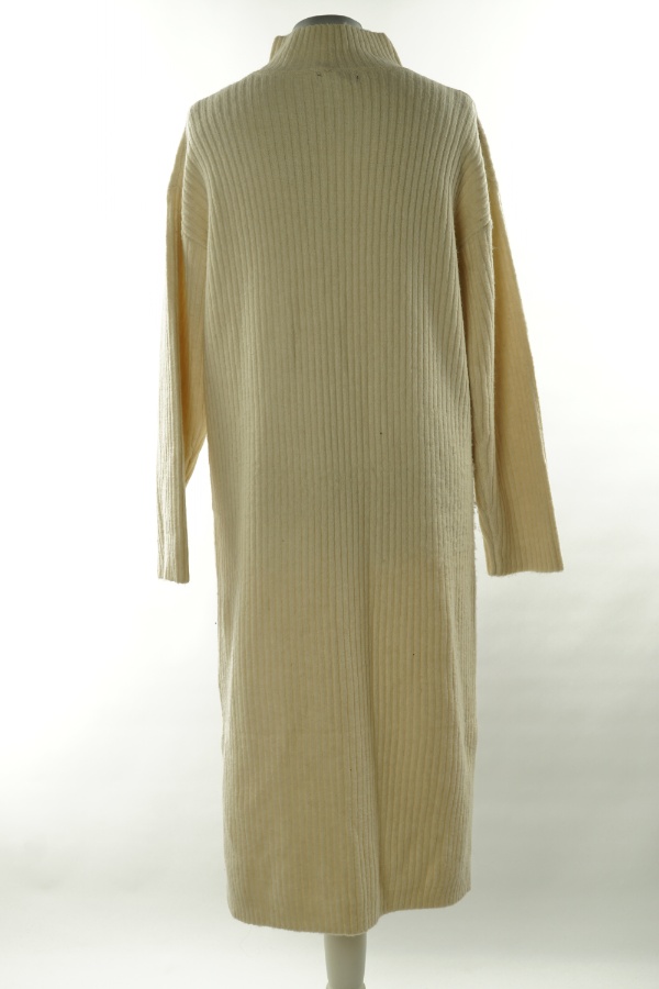 Sukienka beżowa prążkowana sweterkowa - NEW LOOK zdjęcie 2