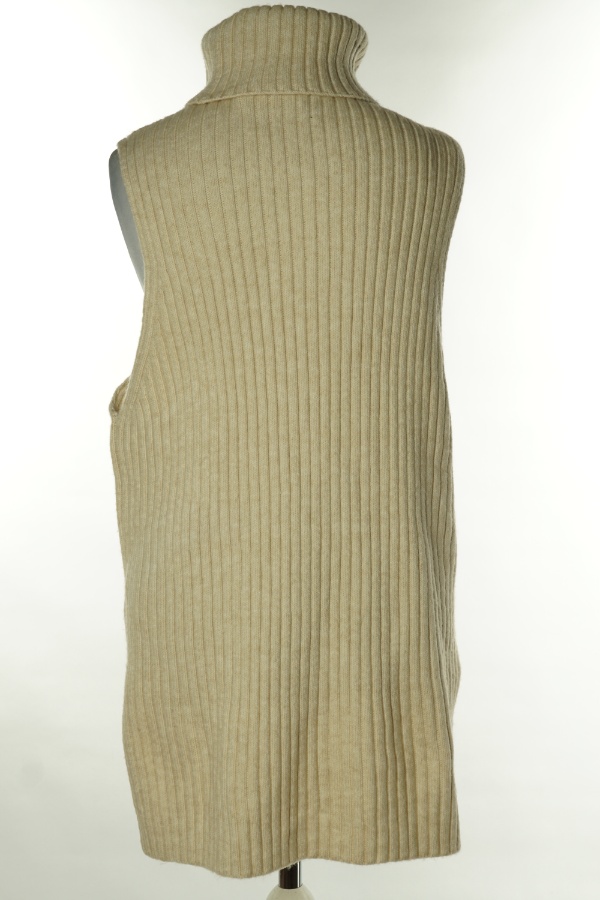 Kamizelka beżowa sweterkowa prążkowana - H&M zdjęcie 2