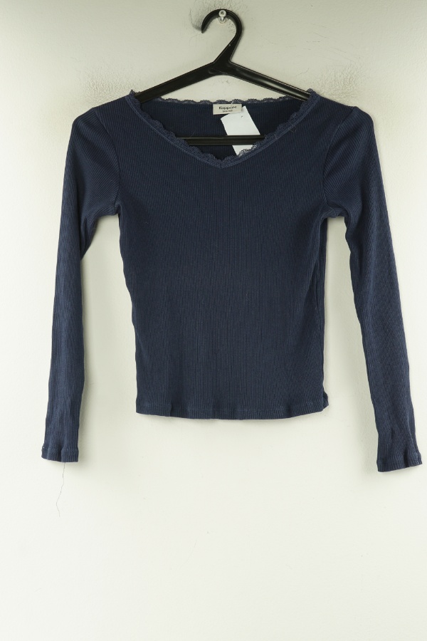 Bluzka granatowa prążkowana - KAPPAHL zdjęcie 1