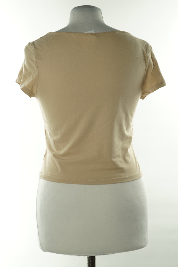 Top beżowy gładki - H&M zdjęcie 2