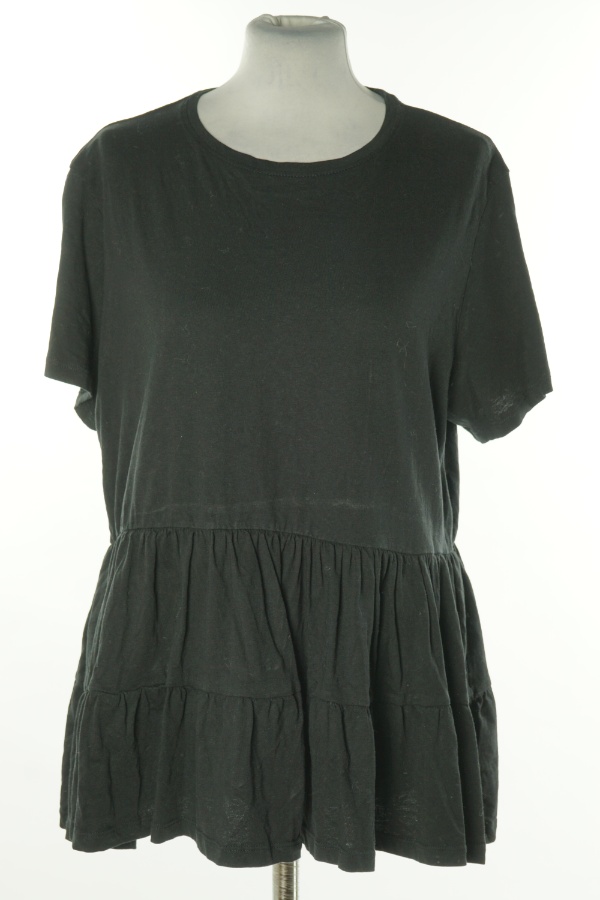 Koszulka czarna z falbanką - PEP&CO zdjęcie 1