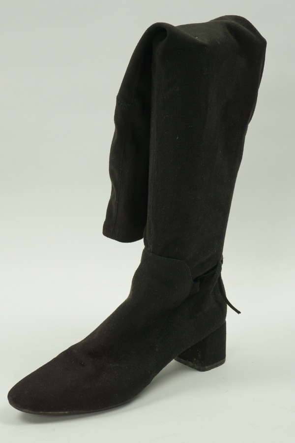 Kozaki czarne długie zamszowe - ANNA FIELD zdjęcie 1