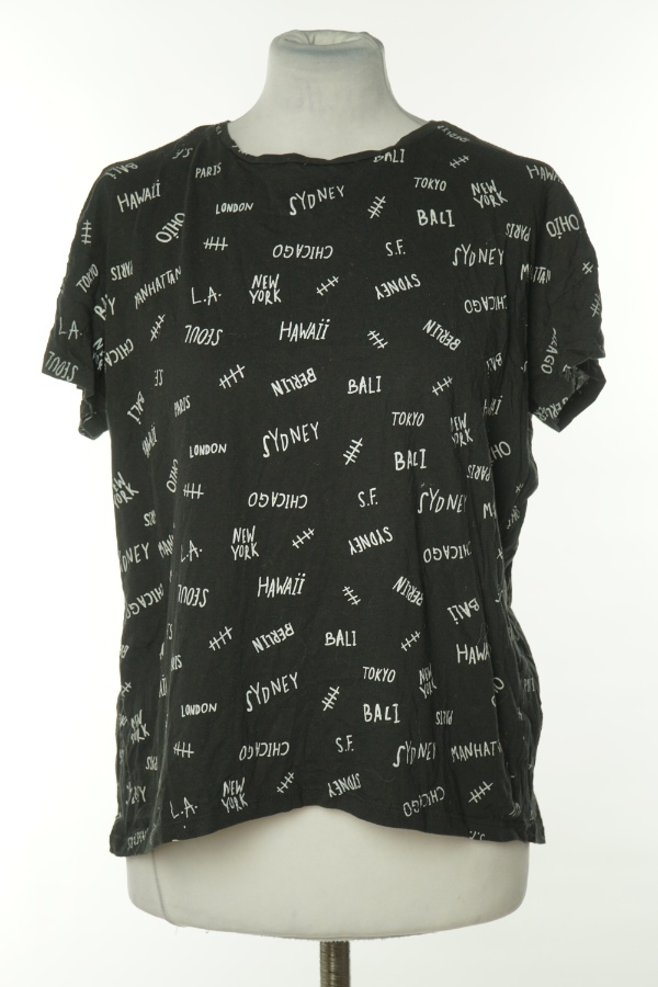 Koszulka czarna z napisami - MANGO zdjęcie 1