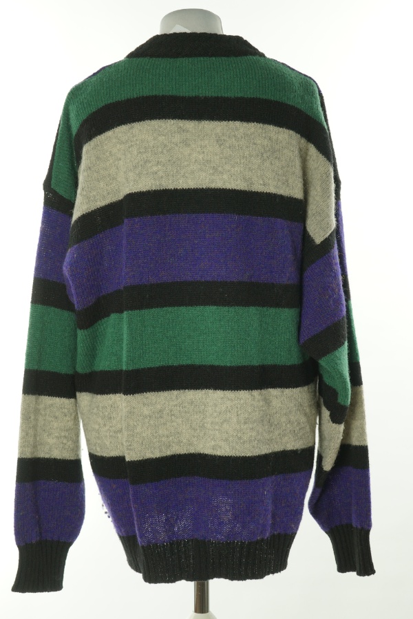 Sweter fioletowo-szary wełniany - ADAMS zdjęcie 2