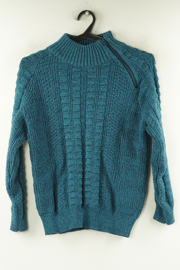 Sweter niebieski melanż - OUTFIT  zdjęcie 1