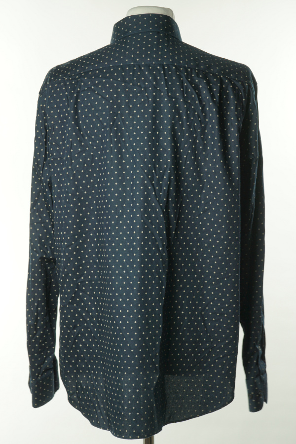 Koszula granatowa w beżowy wzorek - M&S zdjęcie 2