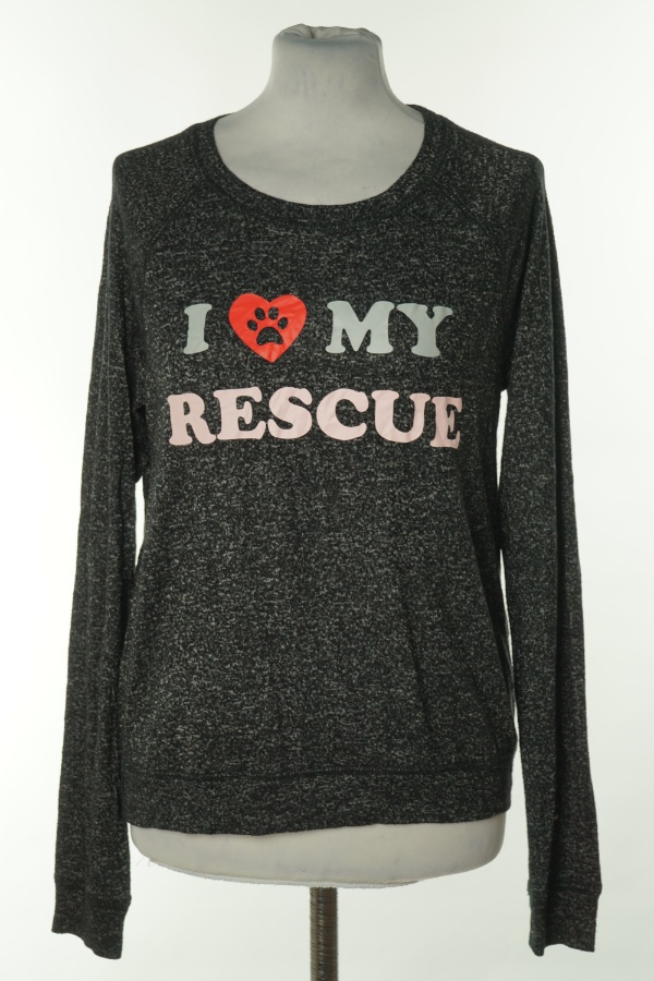 Bluzka czarna melanż z napisem - SKECHERS zdjęcie 1