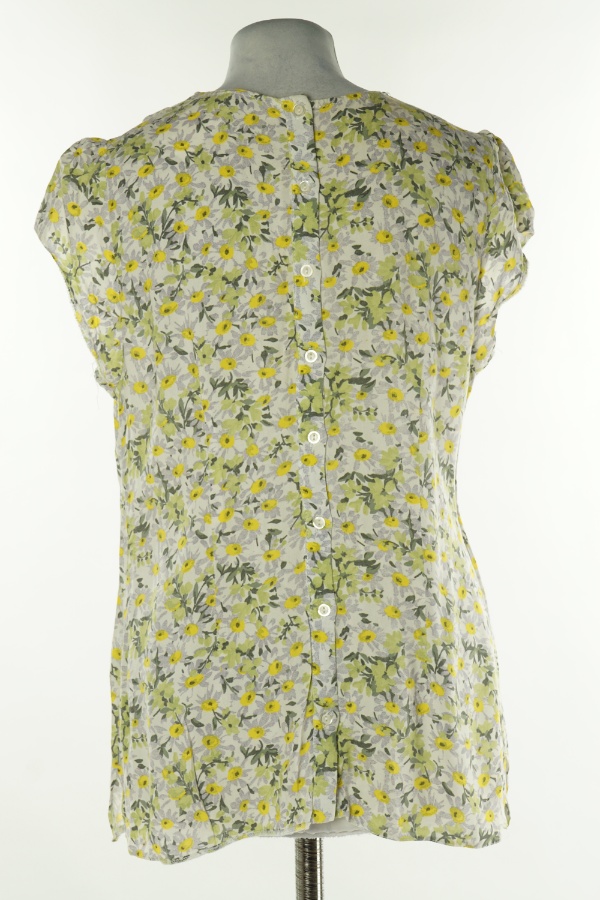 Bluzka biała w żółto-zielone kwiaty - DUNNES zdjęcie 2
