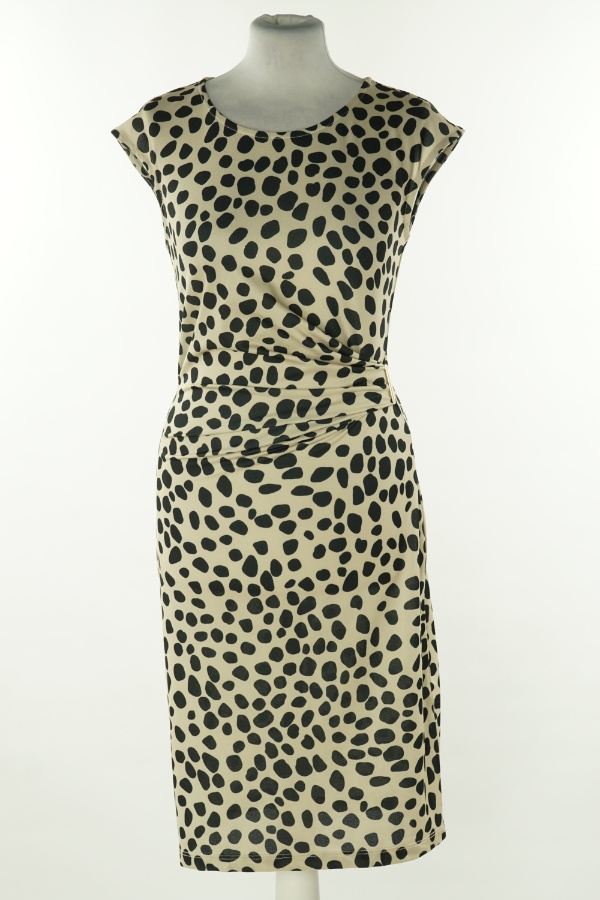 Sukienka beżowa w czarne ciapki - ANNA FIELD zdjęcie 1