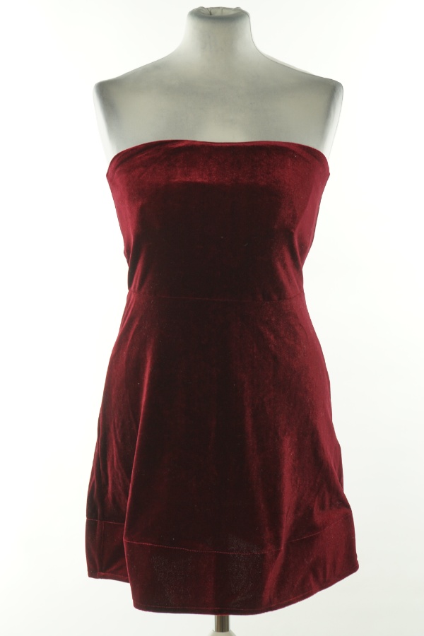 Sukienka czerwona welurowa - SHEIN zdjęcie 1