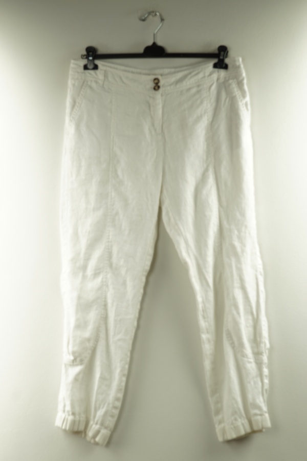 Spodnie białe materiałowe lniane - PURE LINEN zdjęcie 1