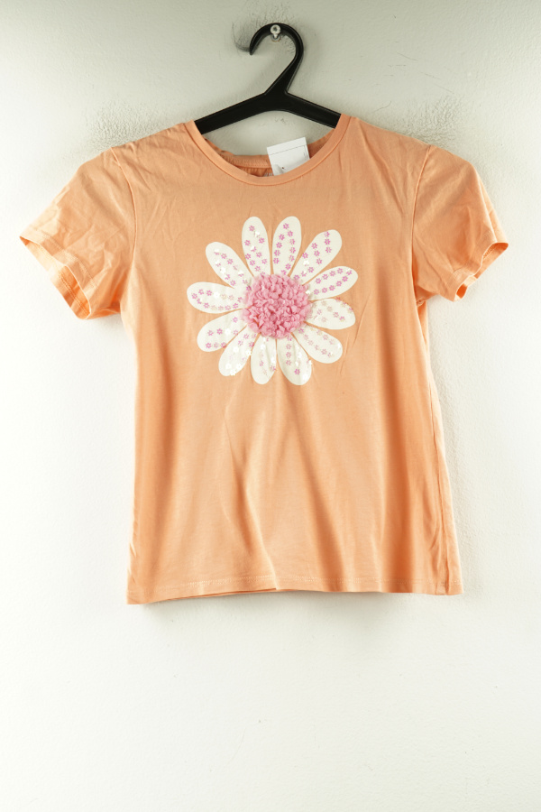 Bluzka pomarańczowa z kwiatkiem H&M - H&M zdjęcie 1