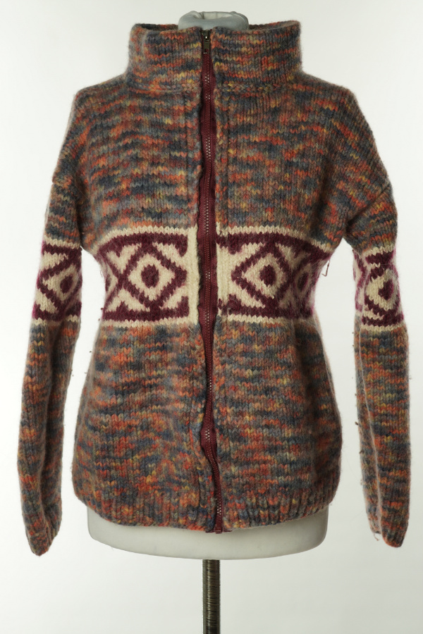 Kardigan kolorowy na suwak - BRAK METKI Z NAZWĄ PRODUCENTA zdjęcie 1