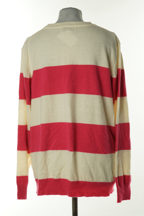Sweter beżowo-różowy w paski - M&S zdjęcie 2