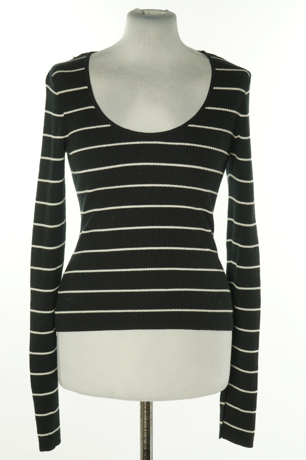 Bluzka czarna w białe paski, H&M - H&M zdjęcie 1