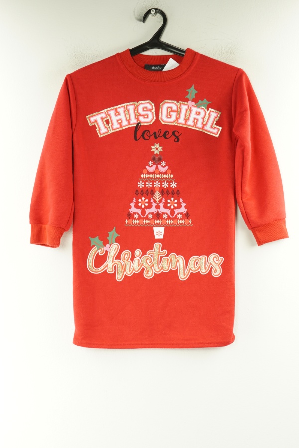 Sukienka czerwona świąteczna - STUDIO zdjęcie 1