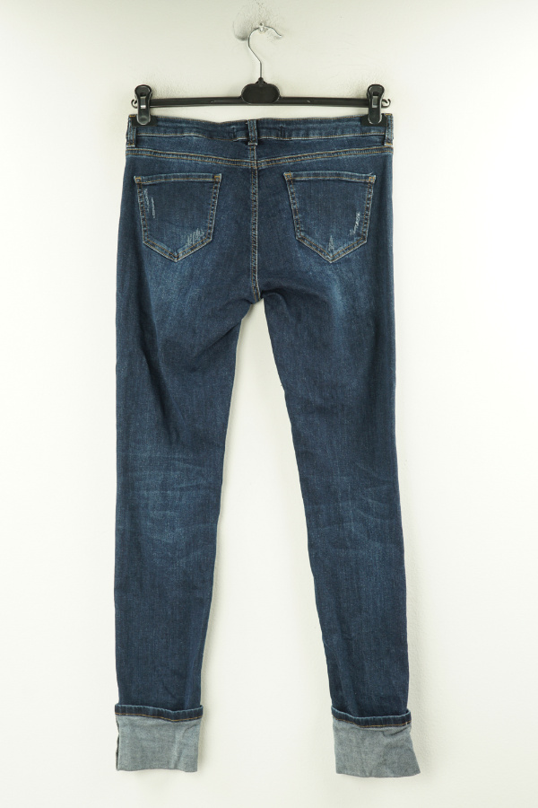 Spodnie granatowe jeansowe z przetarciami - NEXT zdjęcie 2