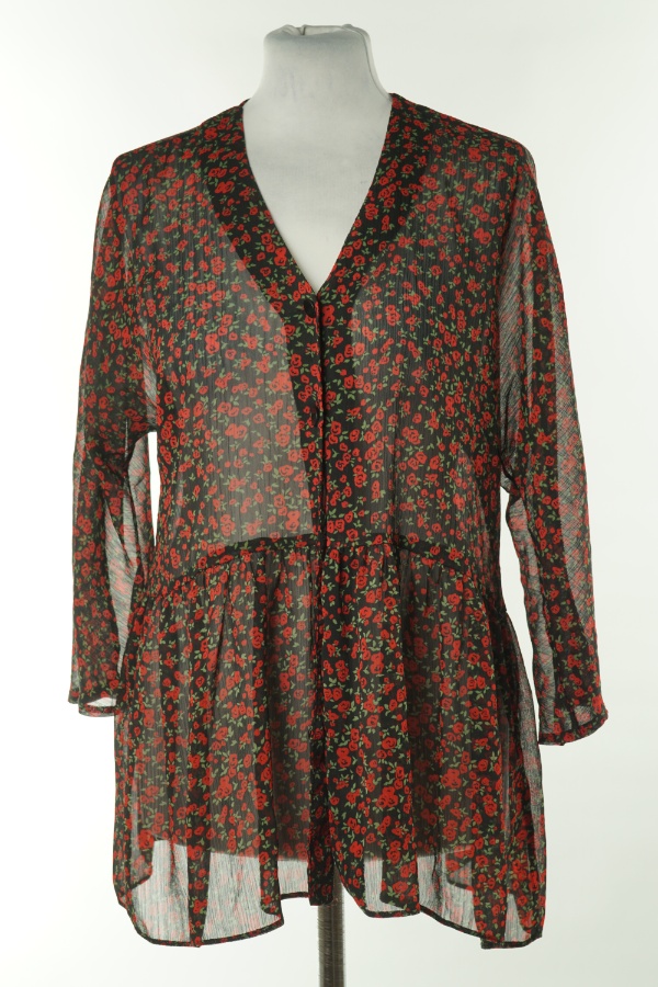 Bluzka czarna w czerwone kwiaty - PRIMARK zdjęcie 1