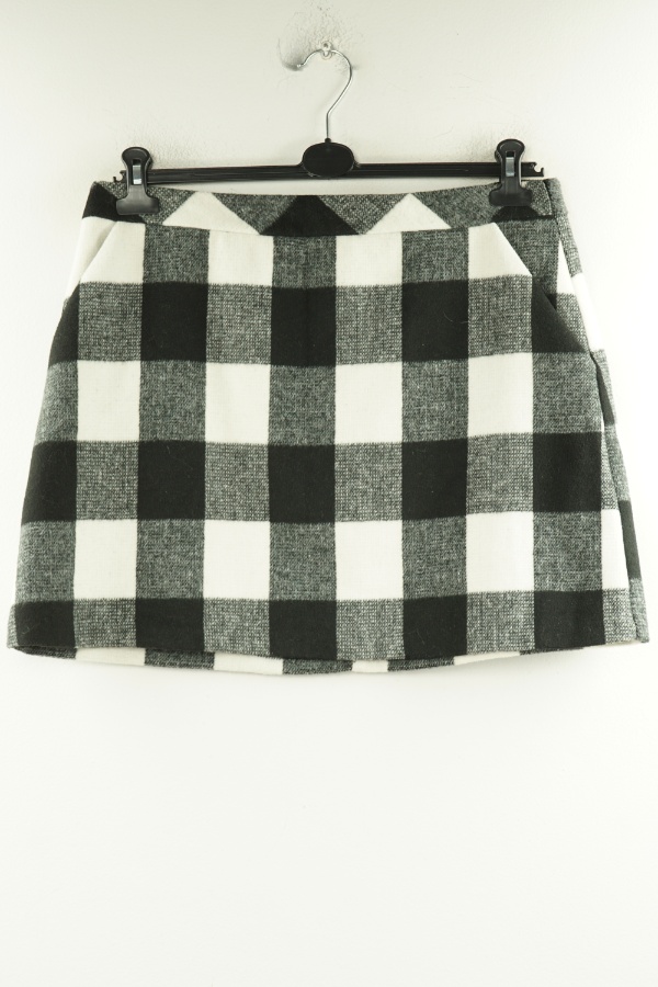 Spódnica sweterkowa kraciasta czarno - biała - PRIMARK zdjęcie 1