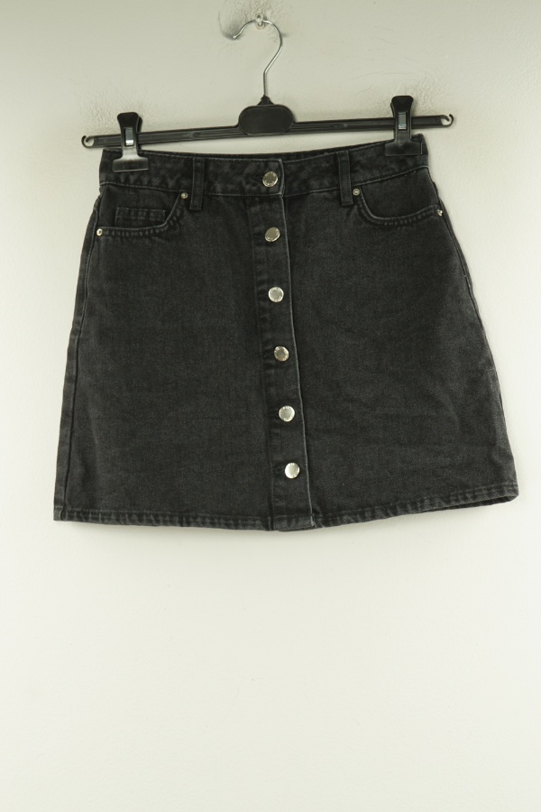 Spódnica ciemnoszara na guziki - DENIM CO zdjęcie 1