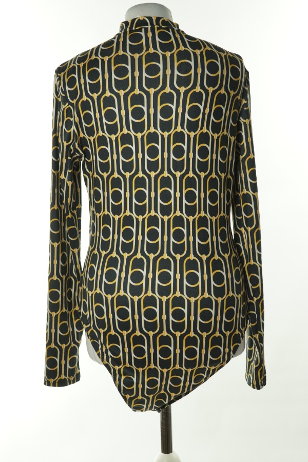 Body czarn w złote wzory - SHEIN zdjęcie 2