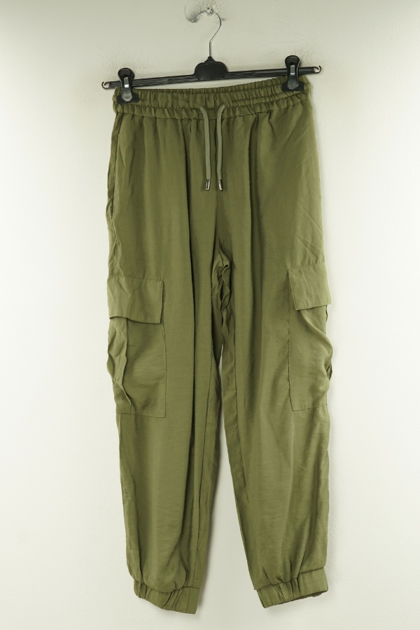 Spodnie materiałowe khaki - INDITEX zdjęcie 1