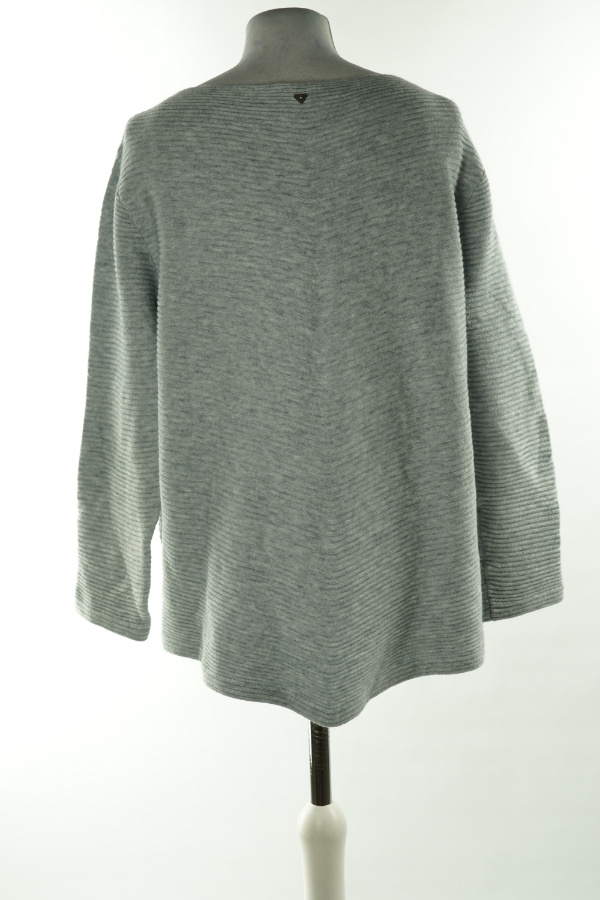Sweter szary prążkowany - LUCIA zdjęcie 2