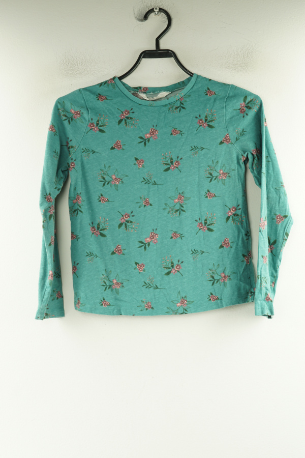 Bluzka niebieska w bordowe kwiaty, H&M - H&M zdjęcie 1