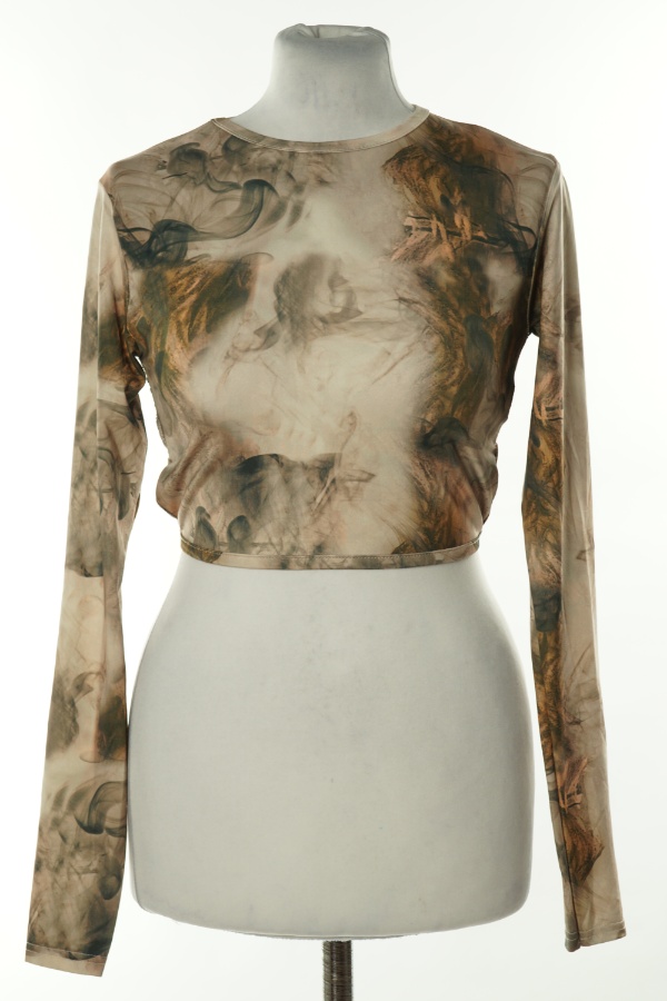 Top beżowy z długim rękawem - PRETTYLITTLETHING zdjęcie 1