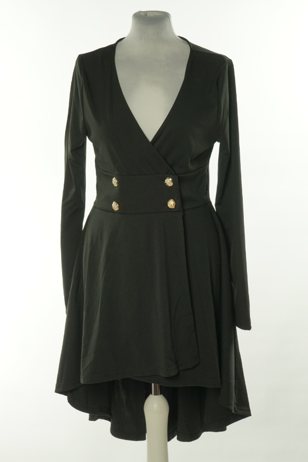 Sukienka czarna kopertowa - DRESSFO zdjęcie 1