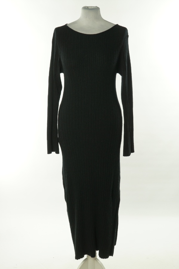 Sukienka czarna prążkowana sweterkowa, ASOS - ASOS zdjęcie 1