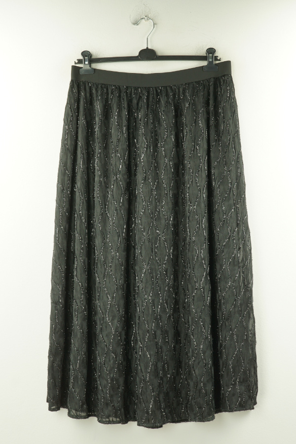 Spódnica czarna z błyszczącą nitką - SHEIN zdjęcie 1