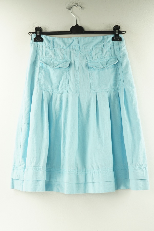 Spódnica niebieska w składzie len (55%) i bawełna (45%) H&M - H&M zdjęcie 2