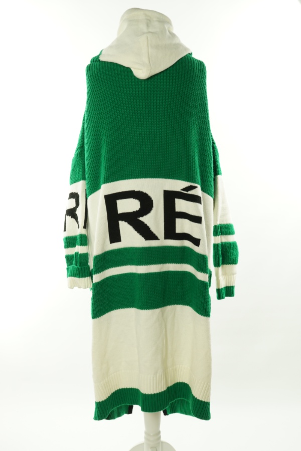 Kardigan sweterkowa zielono-kremowa - RE DESIGN zdjęcie 2