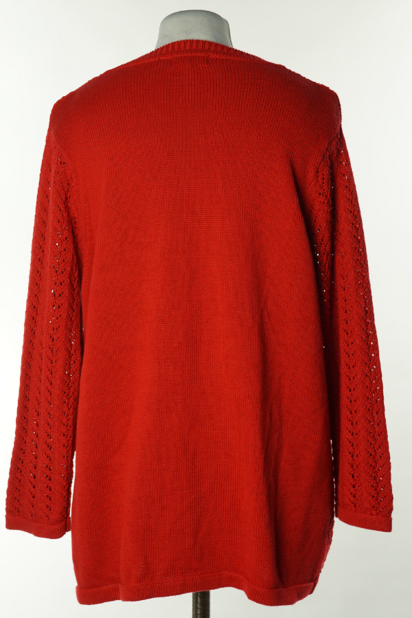 Kardigan czerwony ażurkowy - STUTS zdjęcie 2