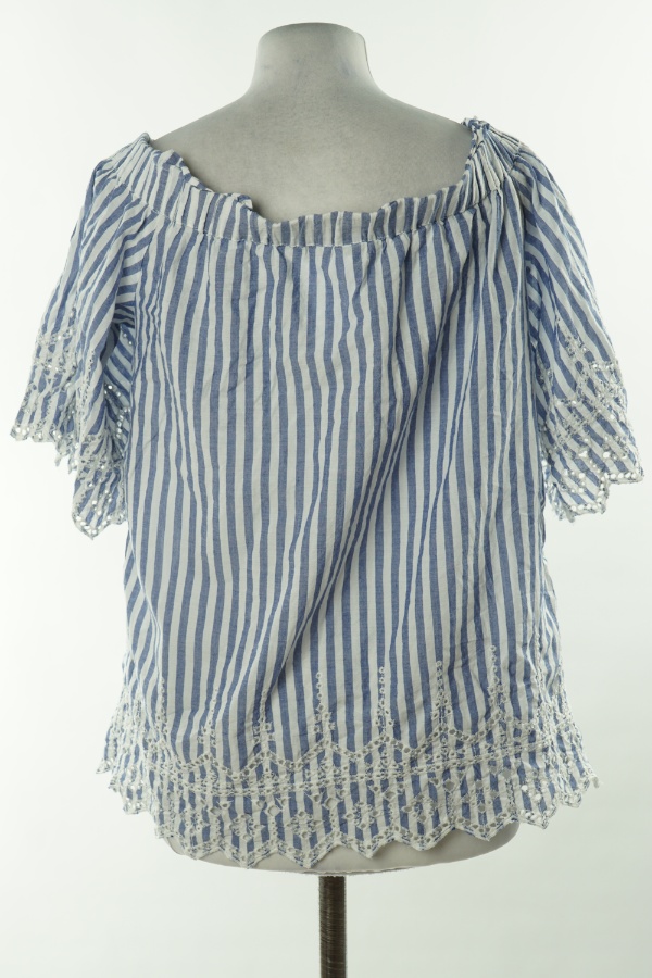 Bluzka biało-niebieska w paski - H&M zdjęcie 2