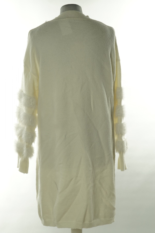 Sukienka kremowa z puszkiem na rękawach - SHEIN zdjęcie 2